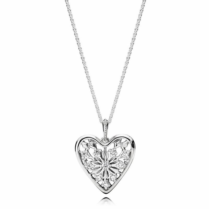 Pandora Australia Heart of Winter Necklace - Sterling Silver | VLFNJI512